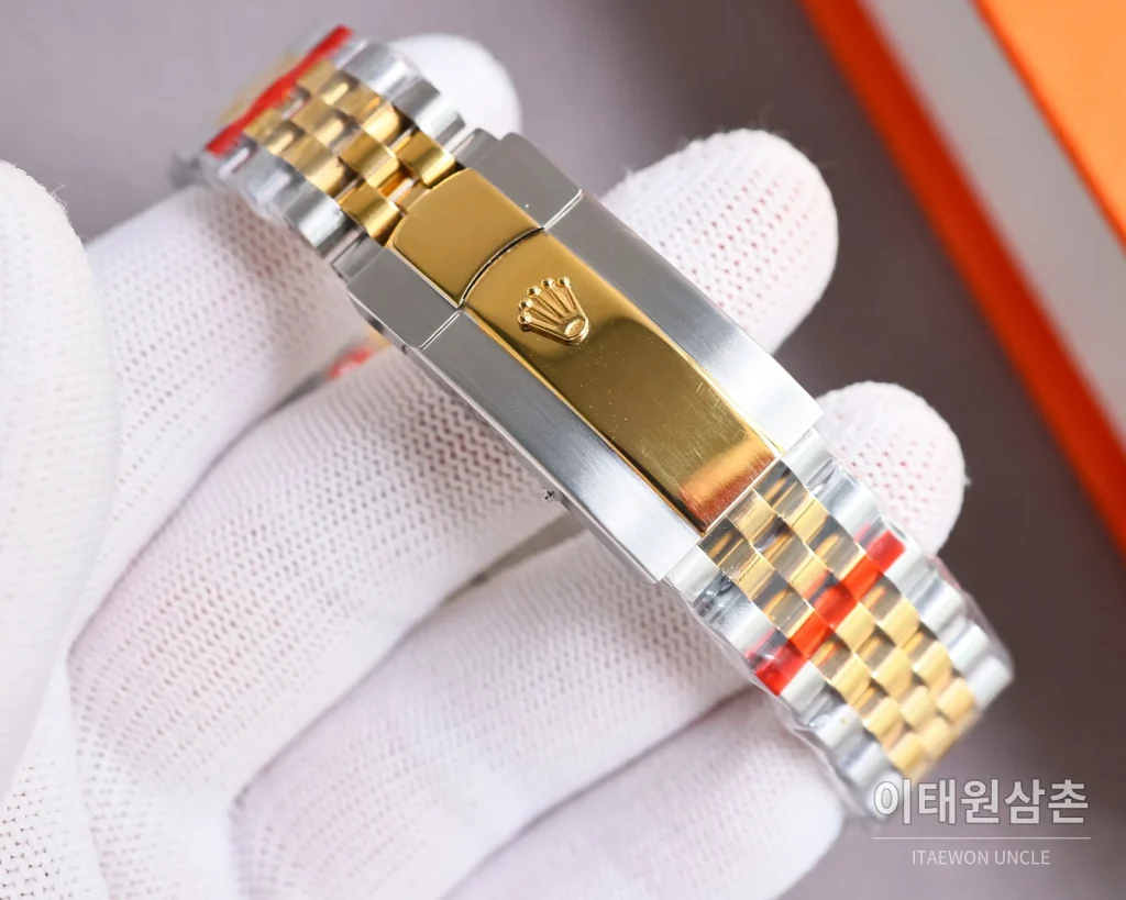 롤렉스 데이트저스트 오토매틱 41mm 샴페인 다이얼 투톤 브레이슬릿 골드 베젤