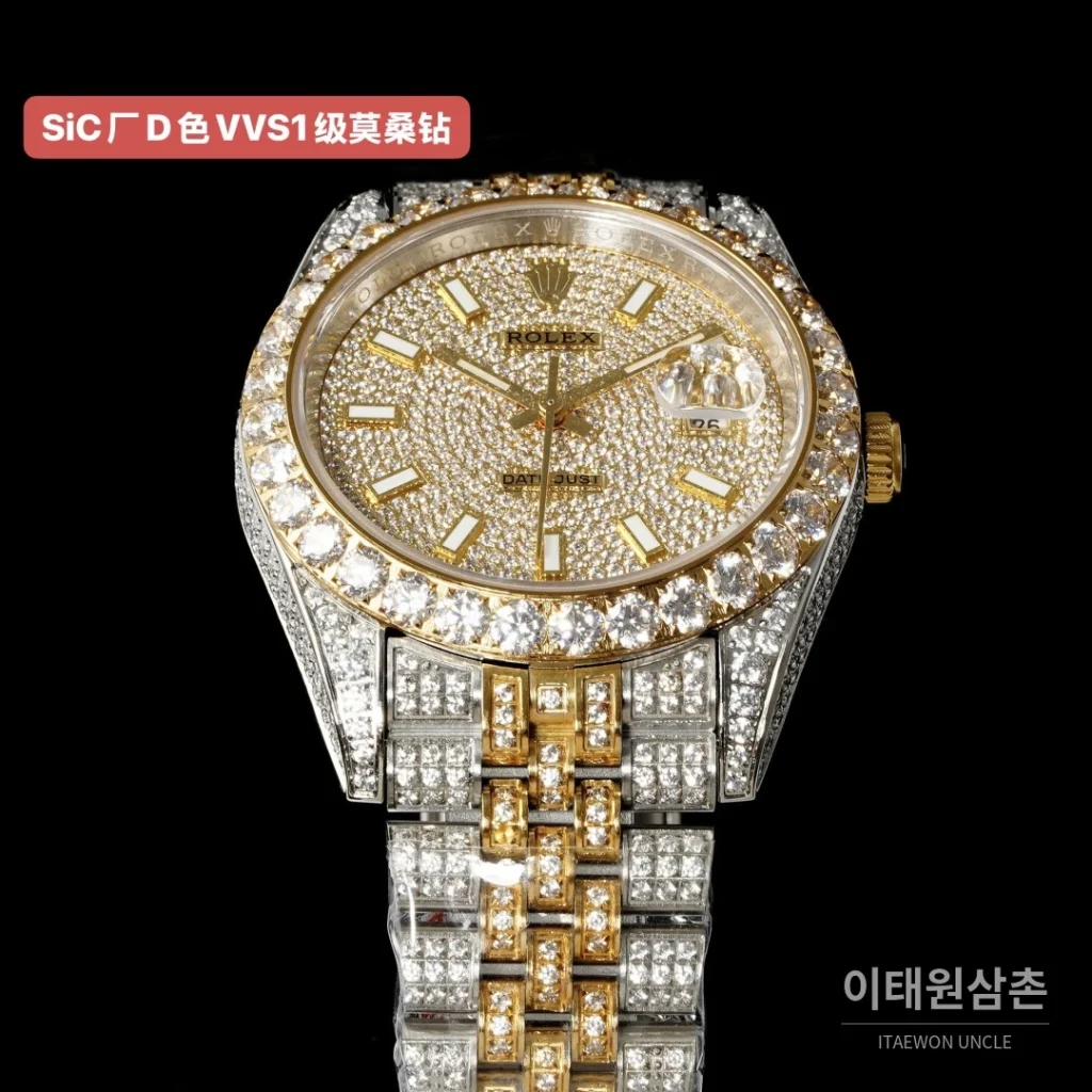 롤렉스 데이트저스트 오토매틱 샴페인 다이얼 투톤 브레이슬릿 골드 베젤