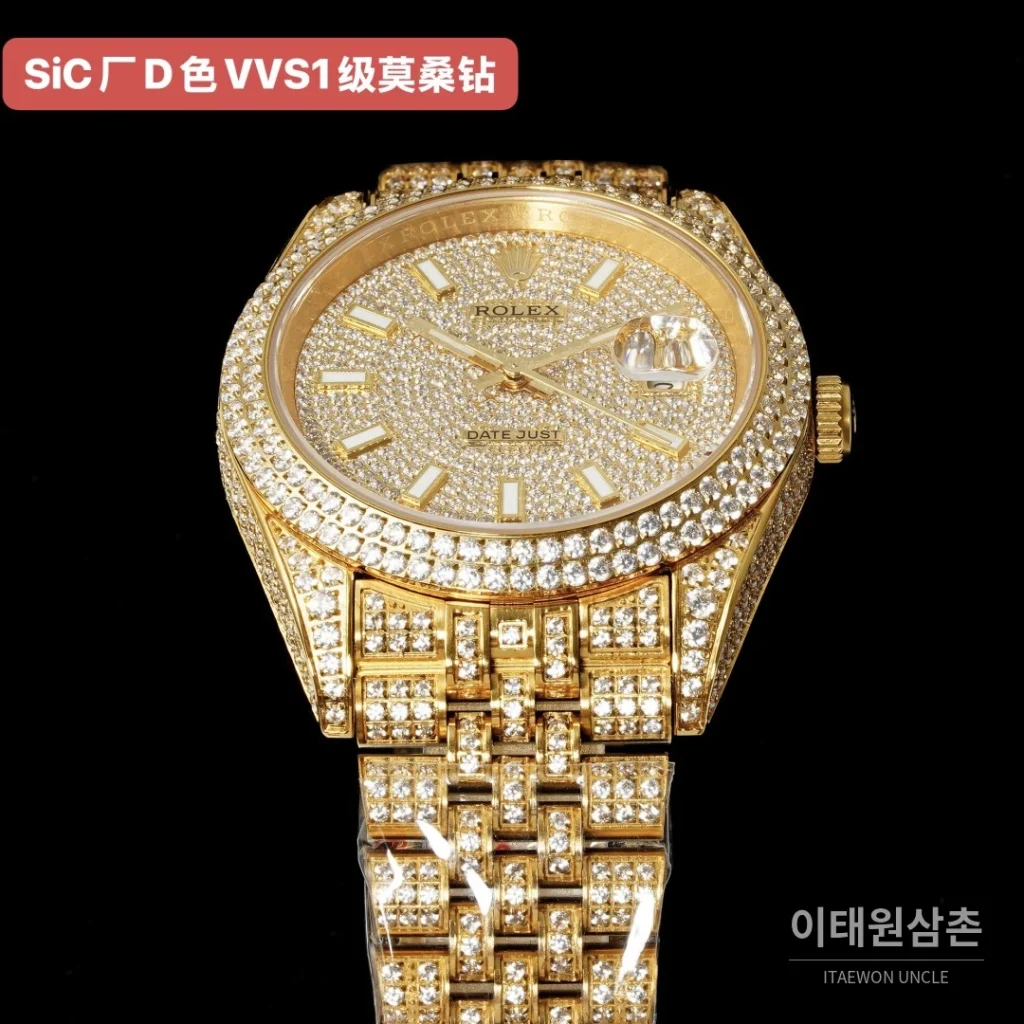 롤렉스 데이트저스트 오토매틱 화이트 다이얼 골드 브레이슬릿 골드 베젤