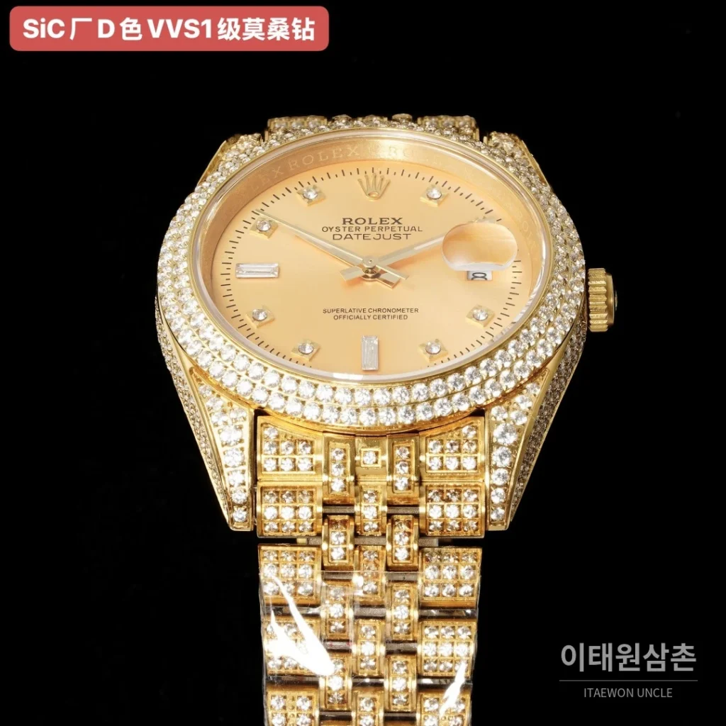 롤렉스 데이트저스트 오토매틱 샴페인 다이얼 골드 브레이슬릿 골드 베젤