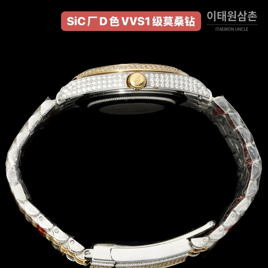 롤렉스 데이트저스트 오토매틱 샴페인 다이얼 투톤 브레이슬릿 실버 베젤