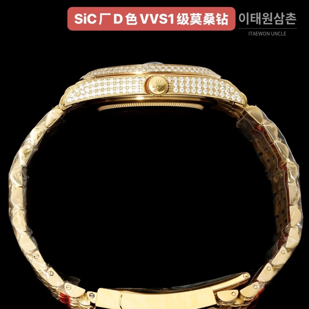 롤렉스 데이트저스트 오토매틱 화이트 다이얼 골드 브레이슬릿 골드 베젤