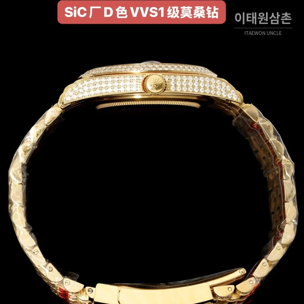 롤렉스 데이트저스트 오토매틱 샴페인 다이얼 골드 브레이슬릿 골드 베젤