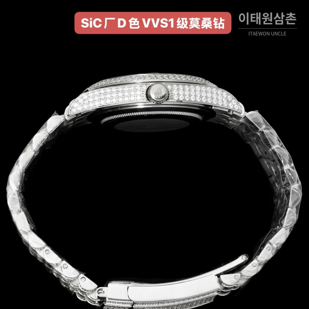 롤렉스 데이트저스트 D컬러 VVS1 풀모이사나이트 실버