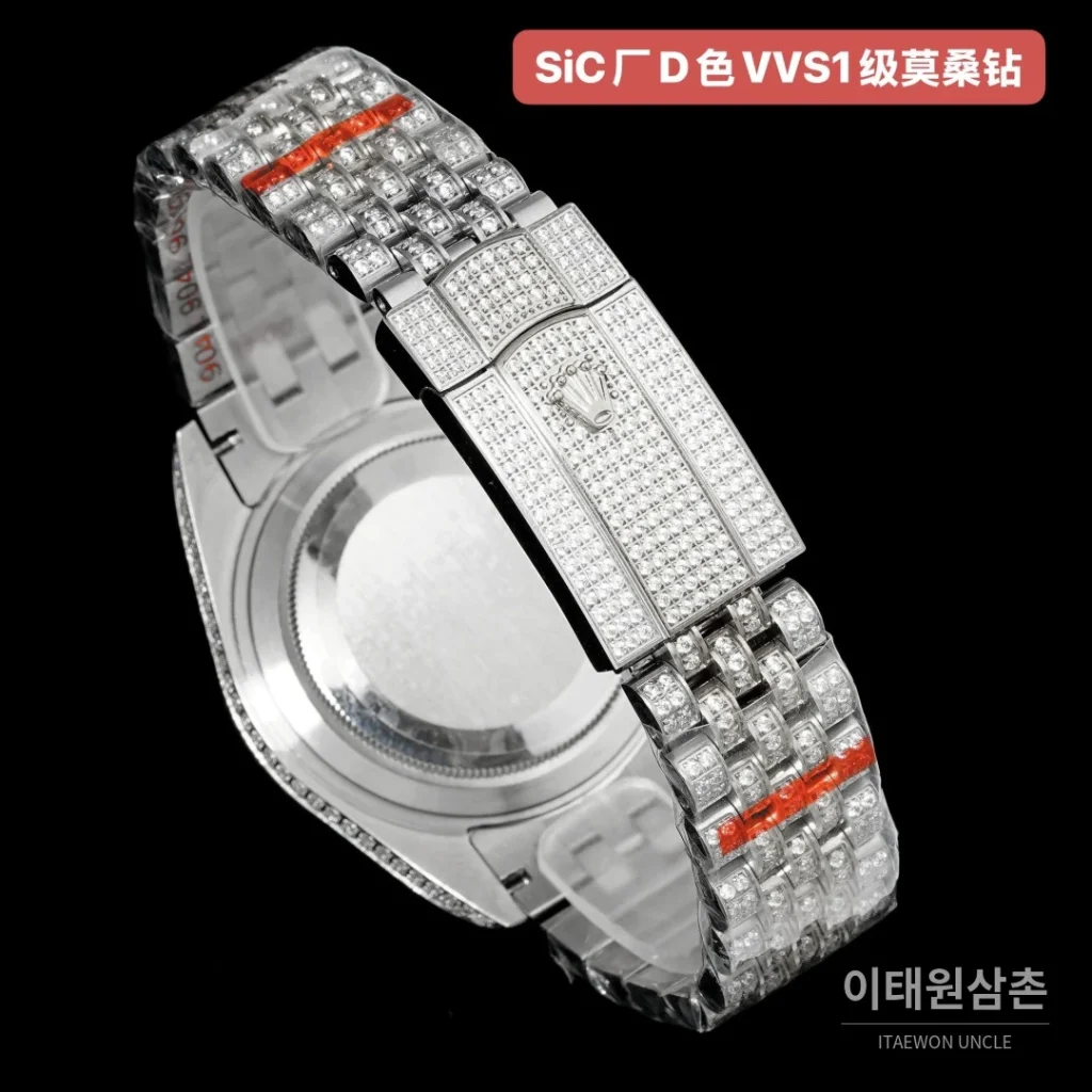 롤렉스 데이트저스트 D컬러 VVS1 풀모이사나이트 실버