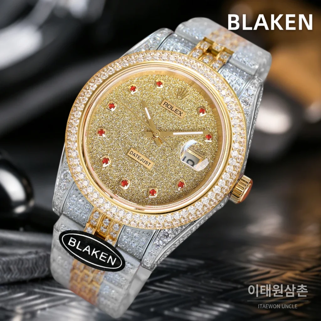 롤렉스 데이트저스트 풀파베 다이아몬드 다이얼 오토매틱 41mm (6)