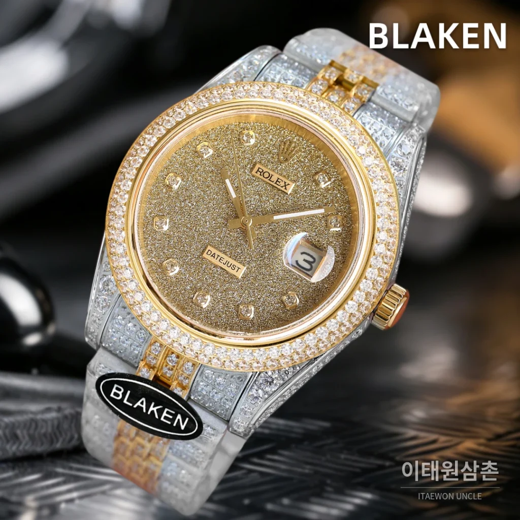 롤렉스 데이트저스트 풀파베 다이아몬드 다이얼 오토매틱 41mm (7)