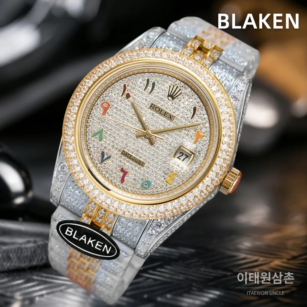 롤렉스 데이트저스트 풀파베 다이아몬드 다이얼 오토매틱 41mm (8)