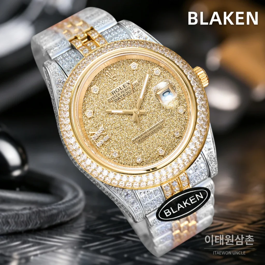 롤렉스 데이트저스트 풀파베 다이아몬드 다이얼 오토매틱 41mm (2)
