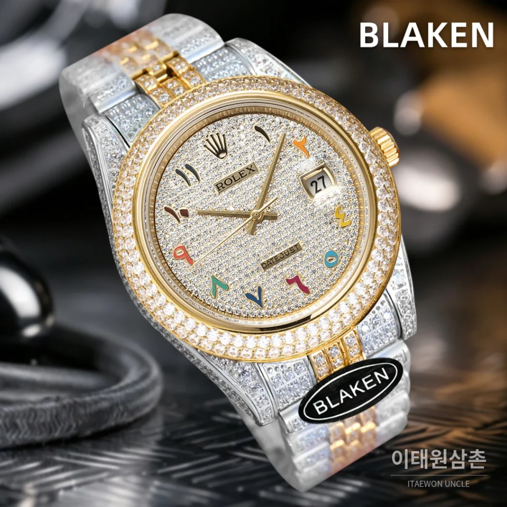 롤렉스 데이트저스트 풀파베 다이아몬드 다이얼 오토매틱 41mm (8)