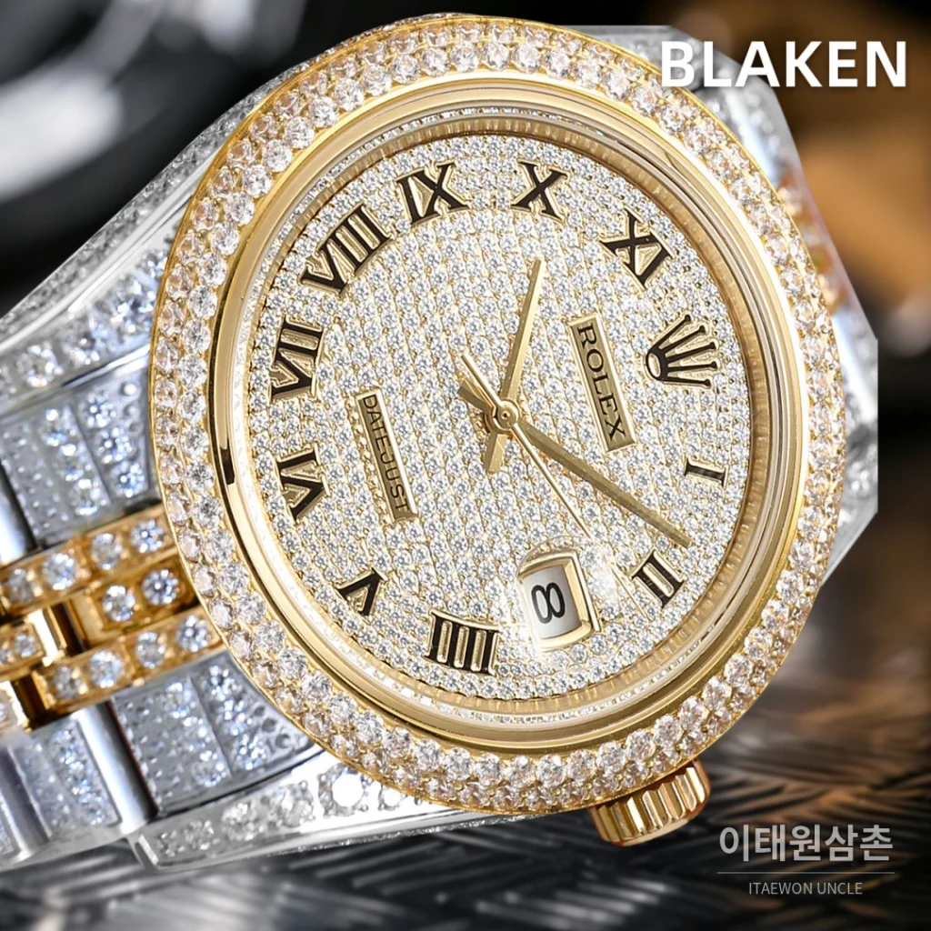 롤렉스 데이트저스트 풀파베 다이아몬드 다이얼 오토매틱 41mm (4)