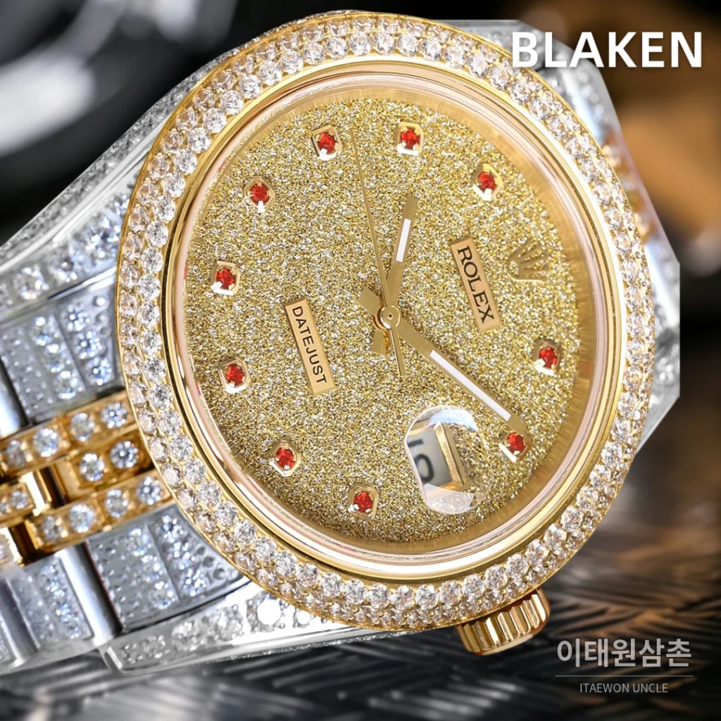 롤렉스 데이트저스트 풀파베 다이아몬드 다이얼 오토매틱 41mm (6)