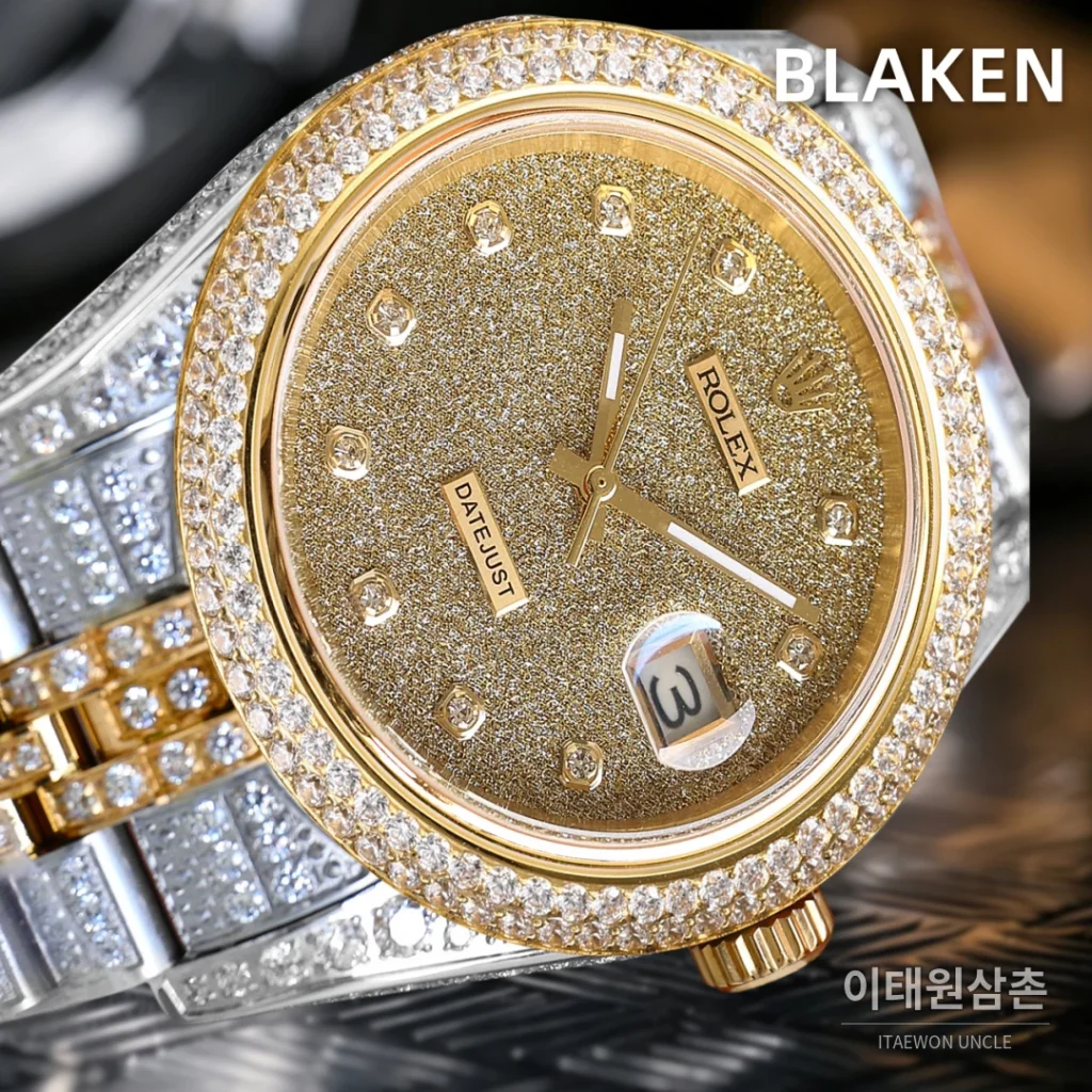 롤렉스 데이트저스트 풀파베 다이아몬드 다이얼 오토매틱 41mm (7)