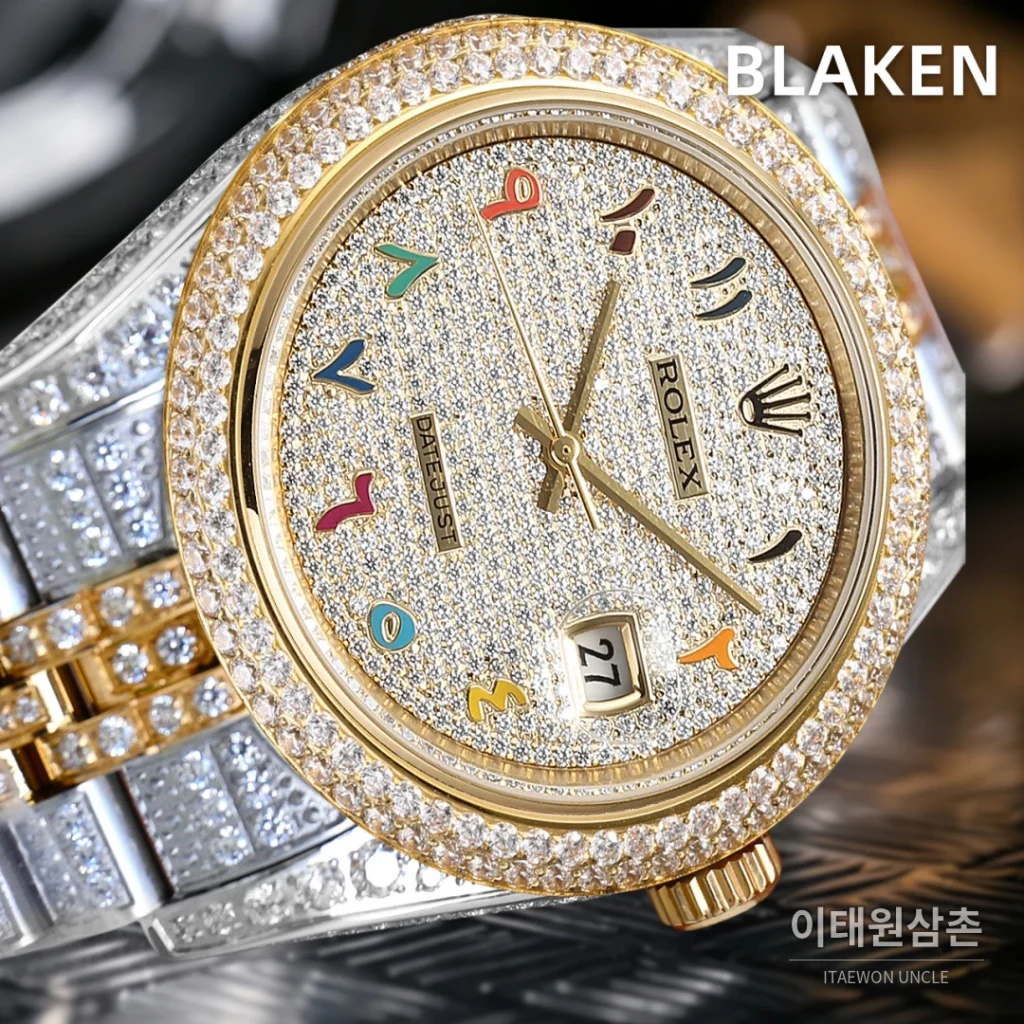 롤렉스 데이트저스트 풀파베 다이아몬드 다이얼 오토매틱 41mm (8)
