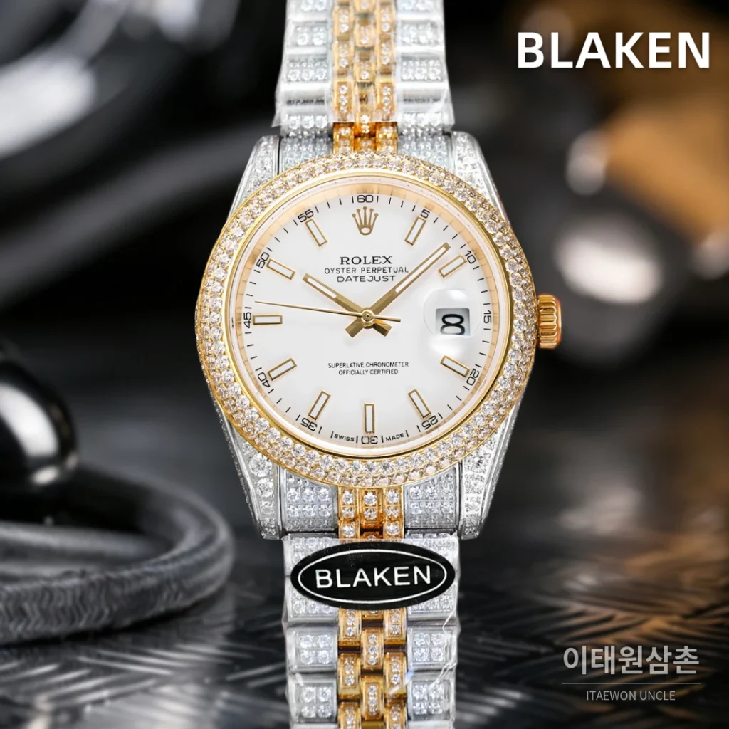 롤렉스 데이트저스트 풀파베 다이아몬드 다이얼 오토매틱 41mm (9)
