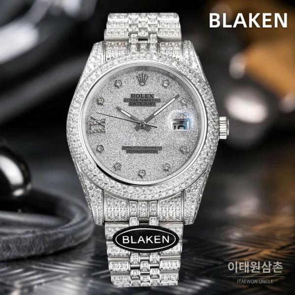 롤렉스 데이트저스트 풀파베 다이아몬드 쥬빌리브레이슬릿 오토매틱 41mm 실버 (2)