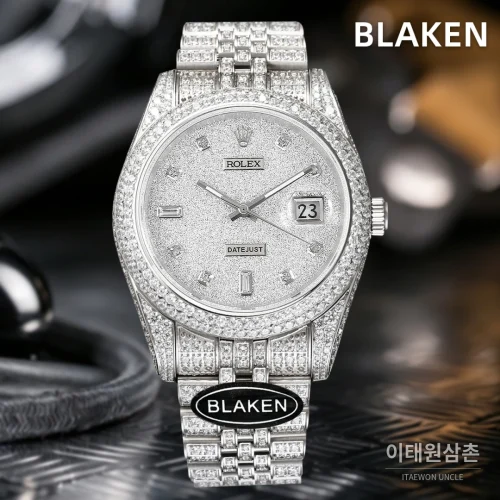 롤렉스 데이트저스트 풀파베 다이아몬드 쥬빌리브레이슬릿 오토매틱 41mm 실버 (4)