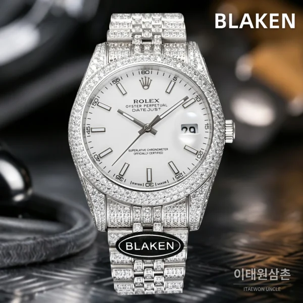 롤렉스 데이트저스트 풀파베 다이아몬드 쥬빌리브레이슬릿 오토매틱 41mm 실버 실버 베젤
