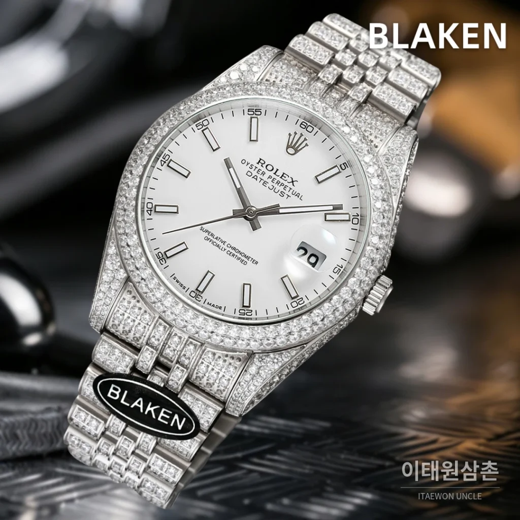 롤렉스 데이트저스트 풀파베 다이아몬드 쥬빌리브레이슬릿 오토매틱 41mm 실버 실버 베젤