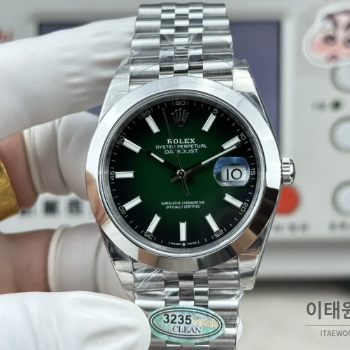 롤렉스 데이트저스트 그린 그라데이션 다이얼 오토매틱 41mm (2)