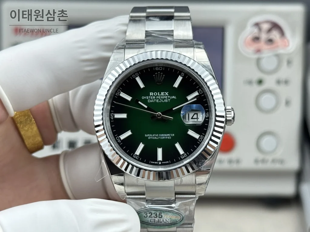 롤렉스 데이트저스트 그린 그라데이션 다이얼 오토매틱 41mm (3)