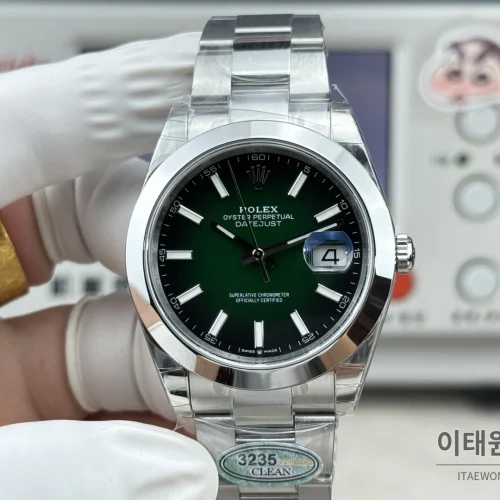 롤렉스 데이트저스트 그린 그라데이션 다이얼 오토매틱 41mm