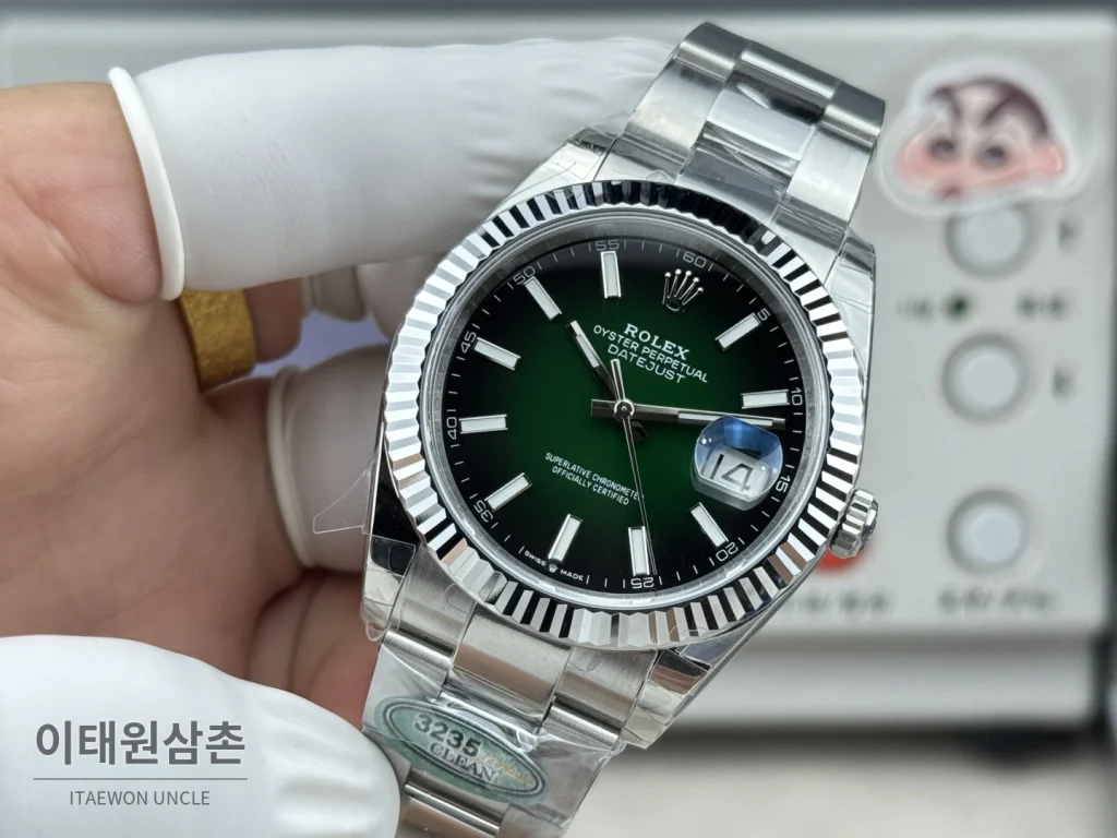 롤렉스 데이트저스트 그린 그라데이션 다이얼 오토매틱 41mm (3)