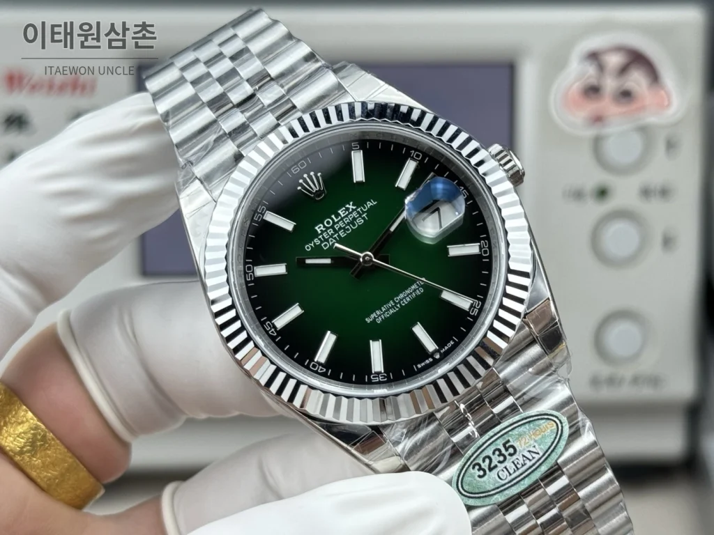 롤렉스 데이트저스트 그린 그라데이션 다이얼 오토매틱 41mm (4)