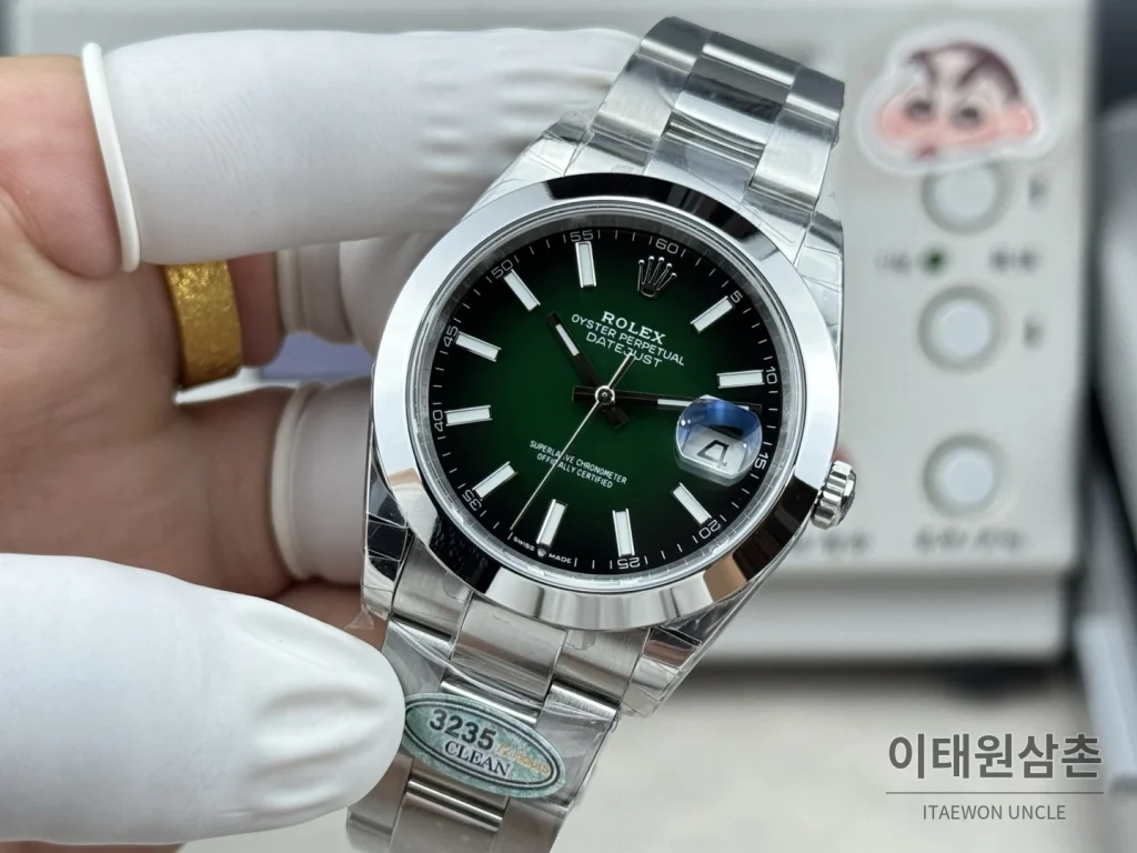 롤렉스 데이트저스트 그린 그라데이션 다이얼 오토매틱 41mm