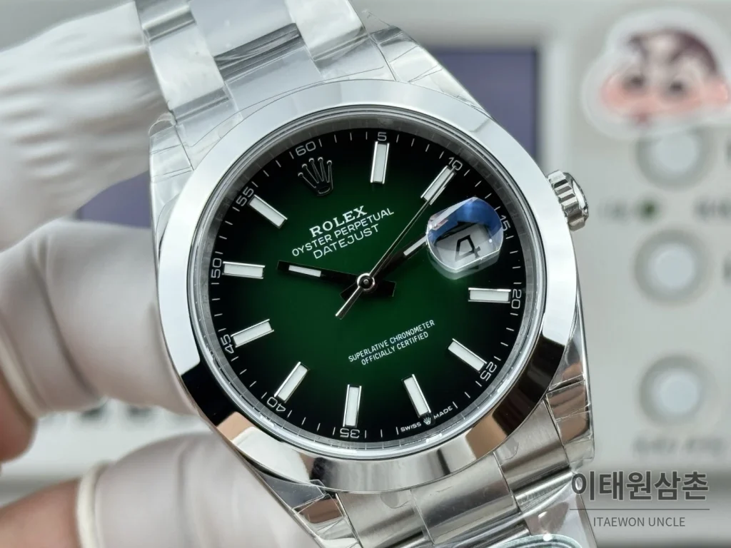 롤렉스 데이트저스트 그린 그라데이션 다이얼 오토매틱 41mm