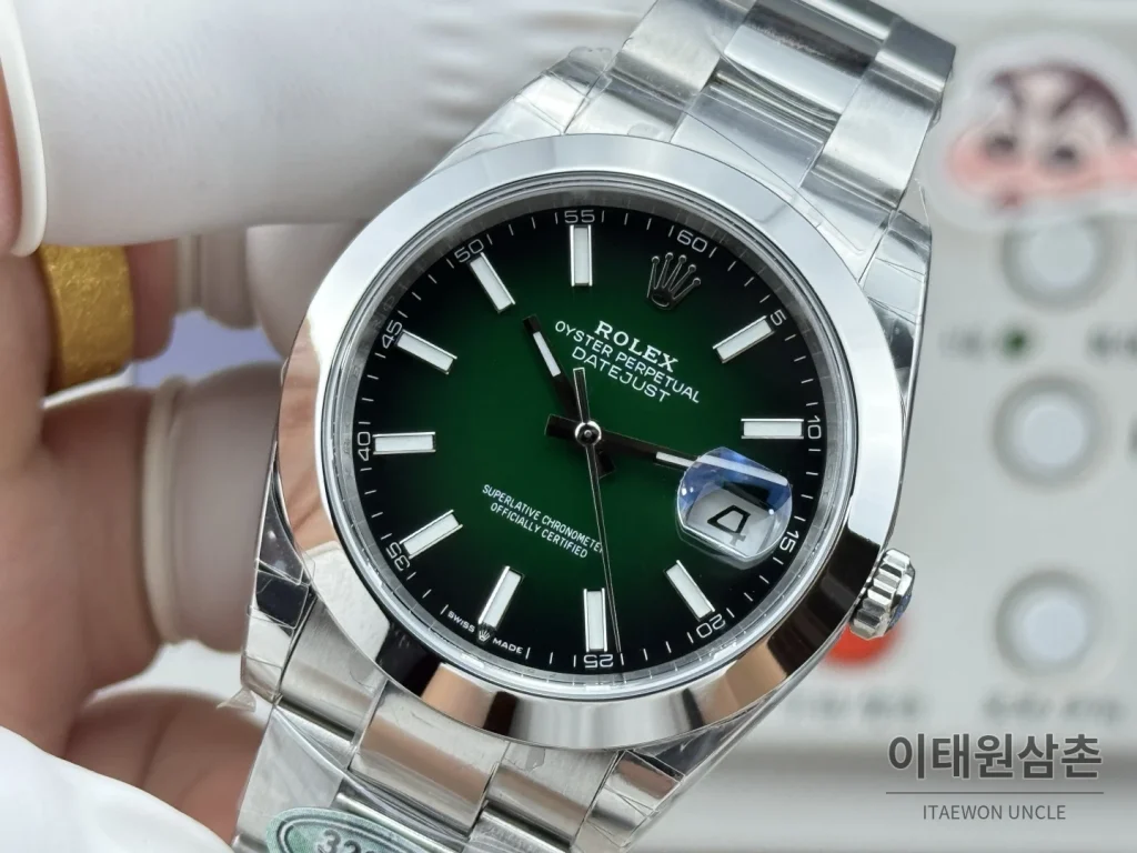 롤렉스 데이트저스트 그린 그라데이션 다이얼 오토매틱 41mm