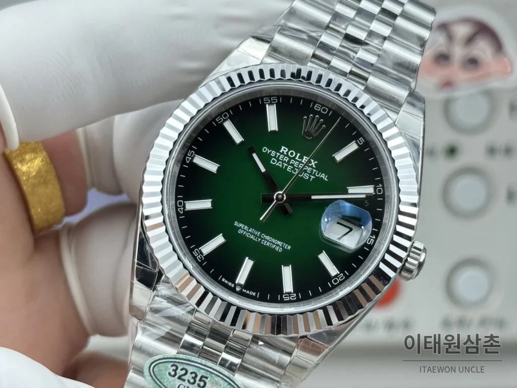 롤렉스 데이트저스트 그린 그라데이션 다이얼 오토매틱 41mm (4)