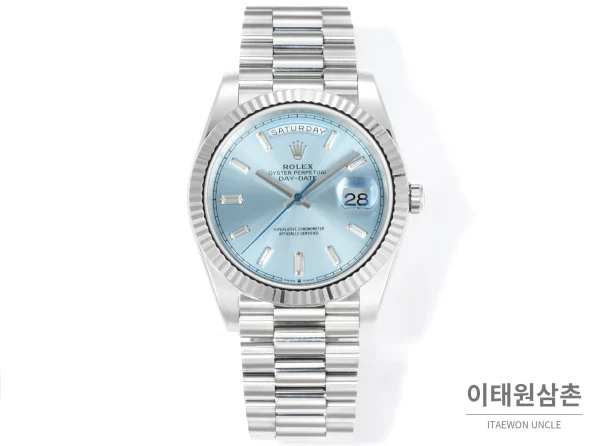 롤렉스 데이데이트 40 골드 프레지던트 브레이슬릿 오토매틱 40mm 아이스블루 다이얼 (2) 롤렉스 데이데이트 40 골드 프레지던트 브레이슬릿 오토매틱 40mm 아이스블루 다이얼 (2)