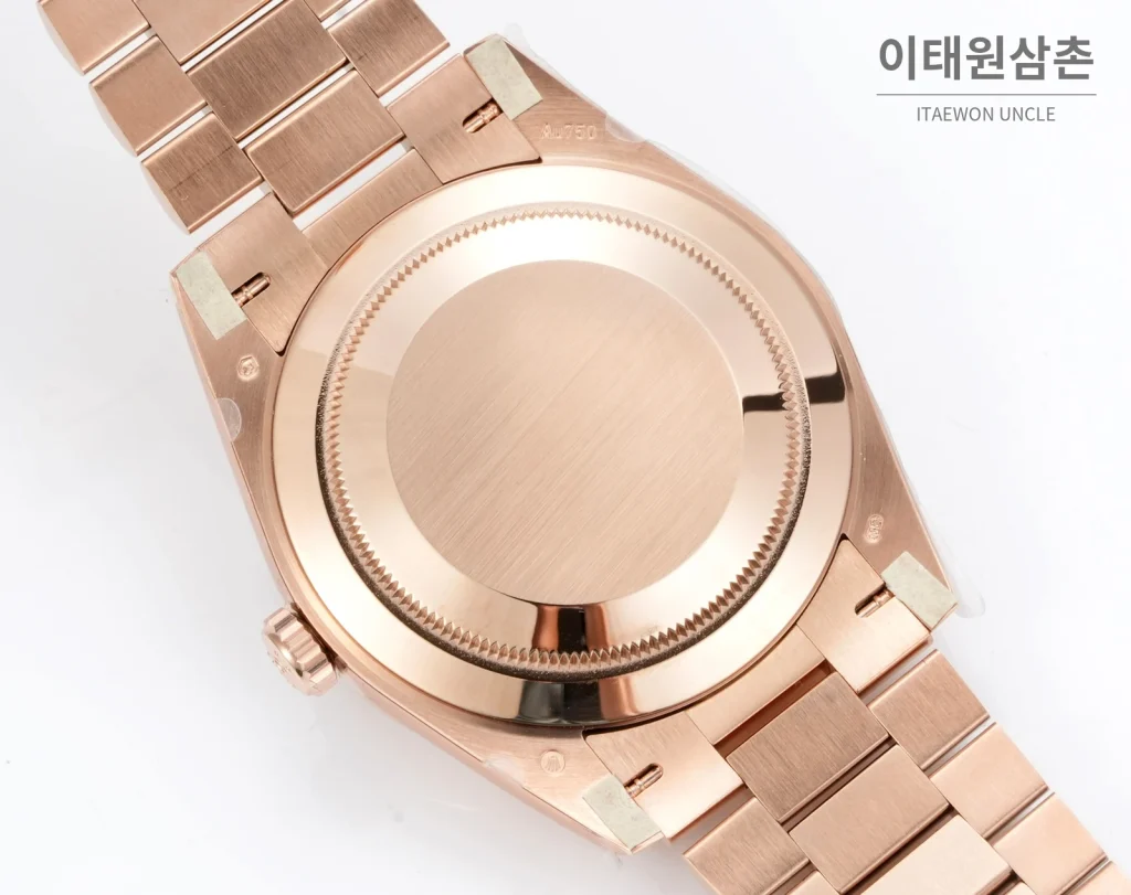 롤렉스 데이데이트 40 골드 프레지던트 브레이슬릿 오토매틱 40mm 브라운 다이얼