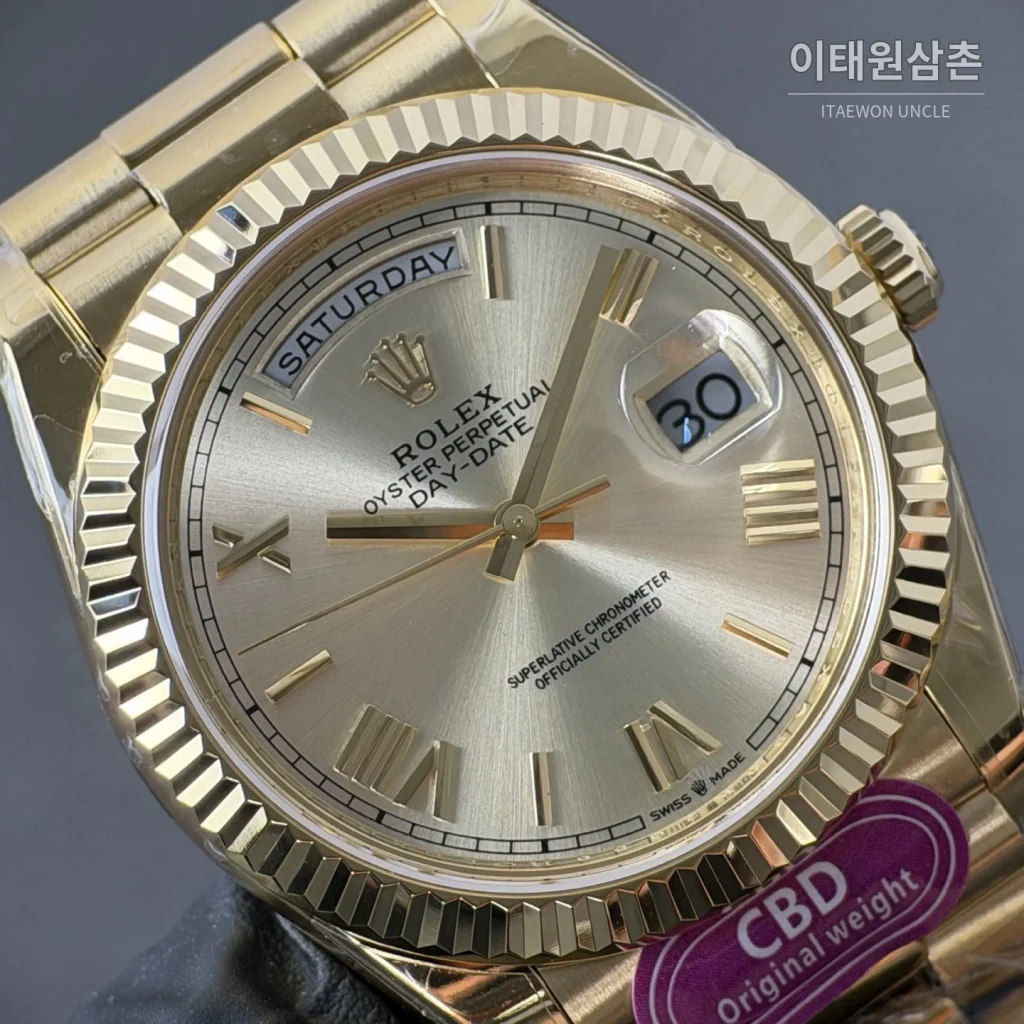 롤렉스 데이데이트 샴페인 로만다이얼 오토매틱 40mm