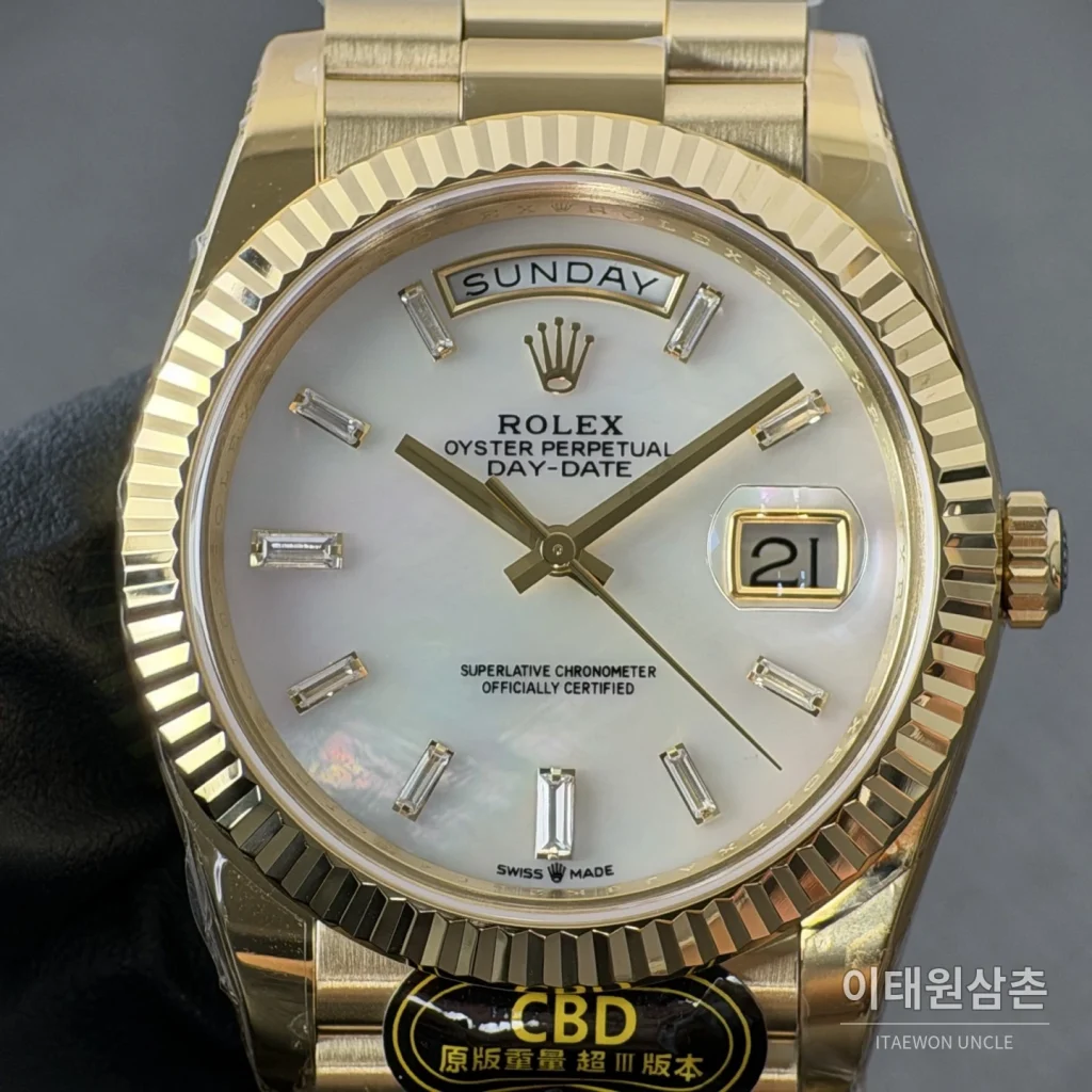 롤렉스 데이데이트 자개 바게트다이얼 오토매틱 40mm