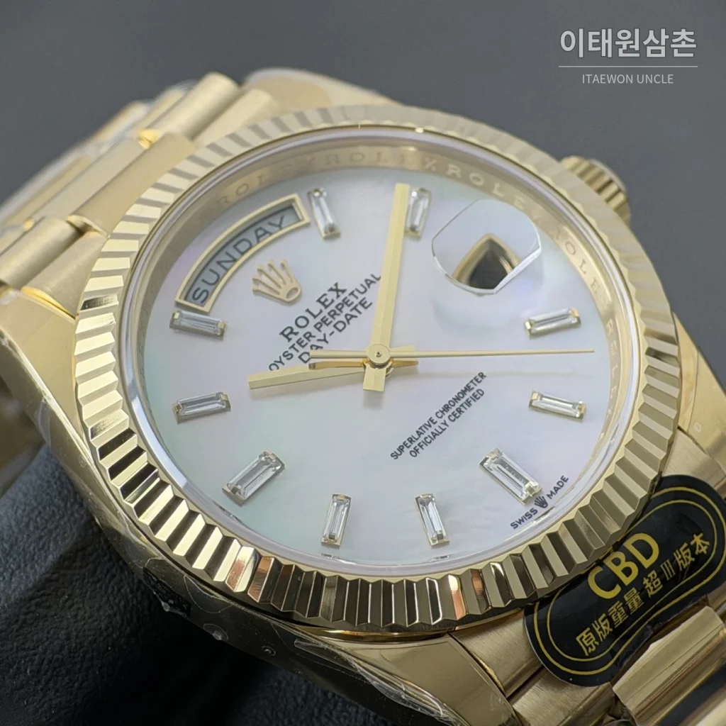 롤렉스 데이데이트 자개 바게트다이얼 오토매틱 40mm