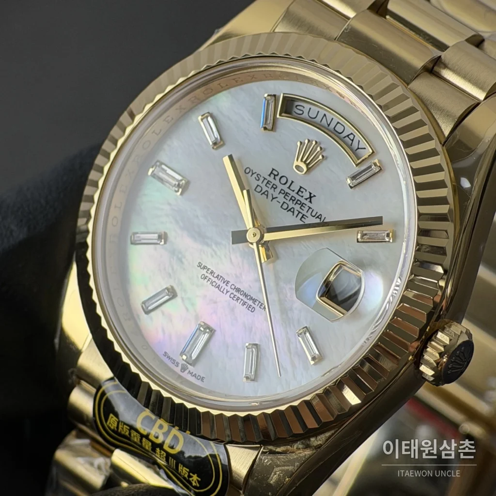 롤렉스 데이데이트 자개 바게트다이얼 오토매틱 40mm