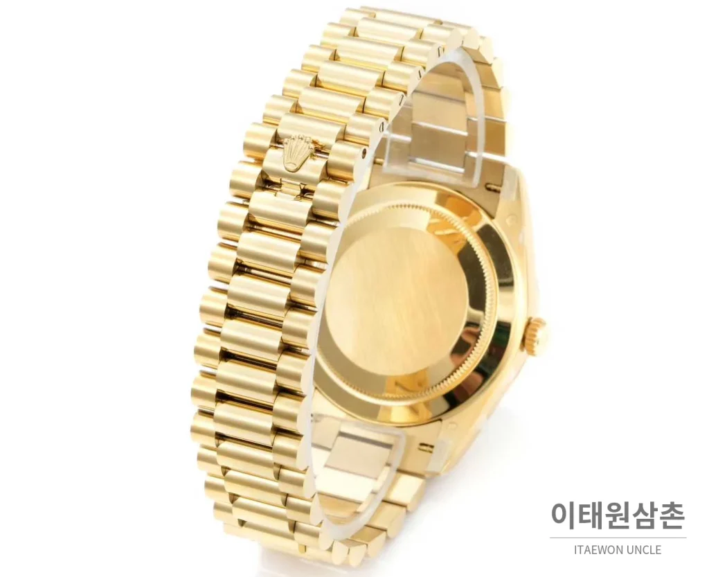 롤렉스 데이데이트 스틸 골드톤 프레지던트 브레이슬릿 데이데이트 오토매틱 40mm 샴페인 다이얼