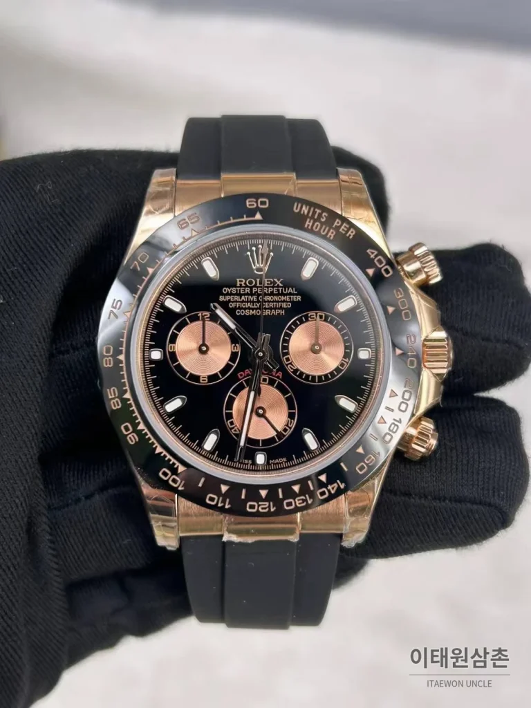 롤렉스 데이토나 18K 옐로우골드 블랙다이얼 크로노그래프 40mm (6)