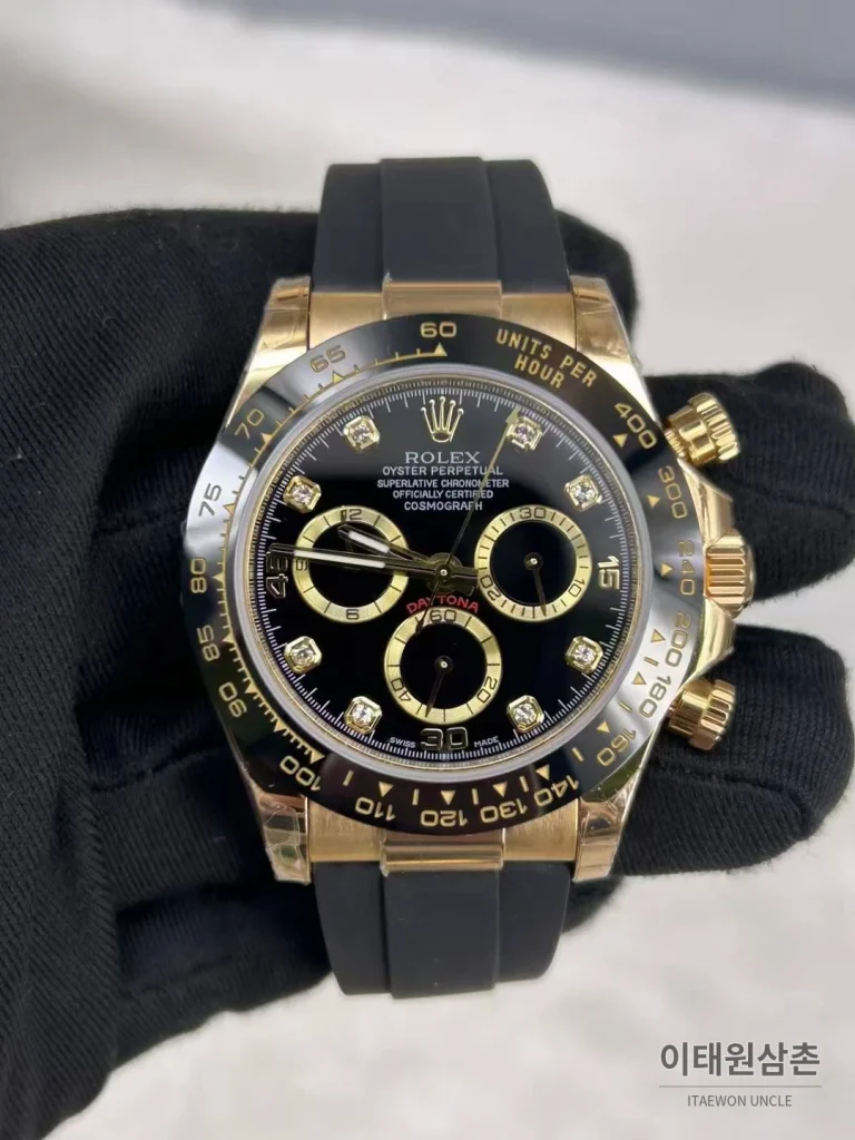 롤렉스 데이토나 18K 옐로우골드 블랙다이얼 크로노그래프 40mm (2)