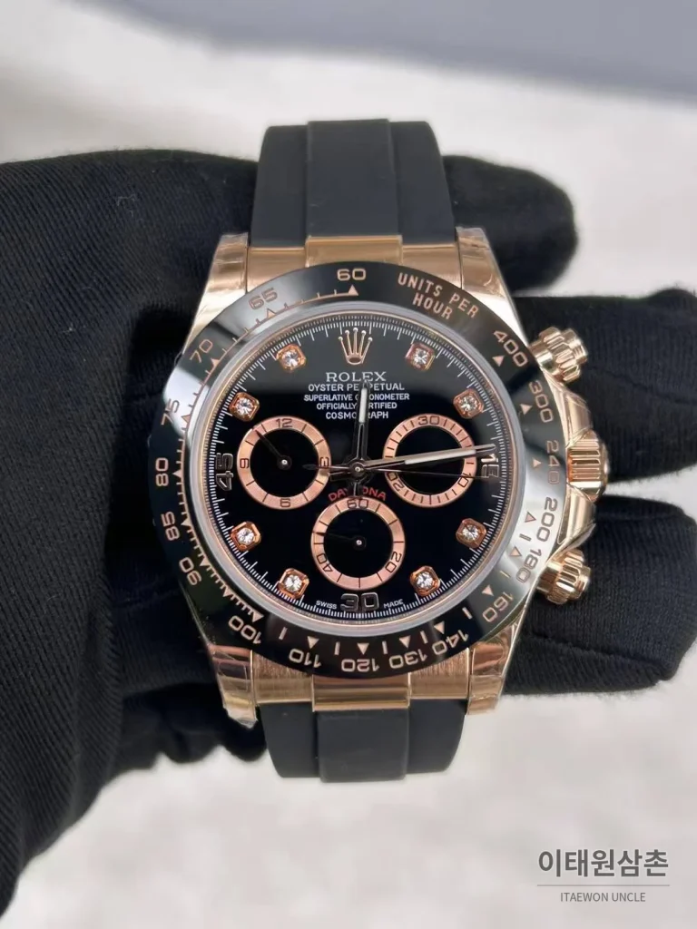 롤렉스 데이토나 18K 옐로우골드 블랙다이얼 크로노그래프 40mm (4)