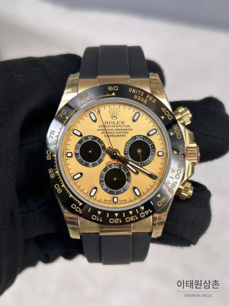 롤렉스 데이토나 18K 옐로우골드 블랙다이얼 크로노그래프 40mm (5)