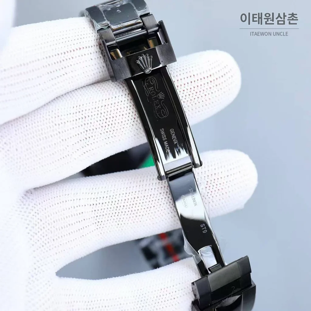 롤렉스 데이토나 904L스틸 올블랙 PVD 크로노그래프 오토매틱 40mm 아이스블루 다이얼