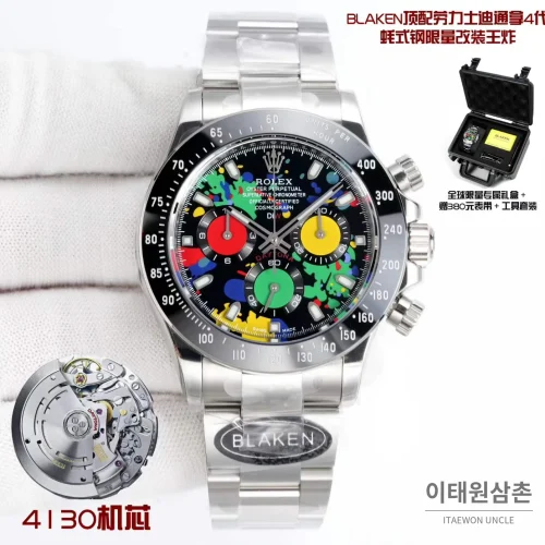 롤렉스 데이토나 904L 스틸 블랙다이얼 크로노그래프 오토매틱 40mm (4)