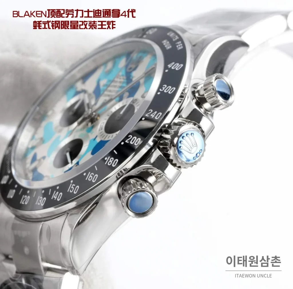 롤렉스 데이토나 904L 스틸 블랙다이얼 크로노그래프 오토매틱 40mm (2)