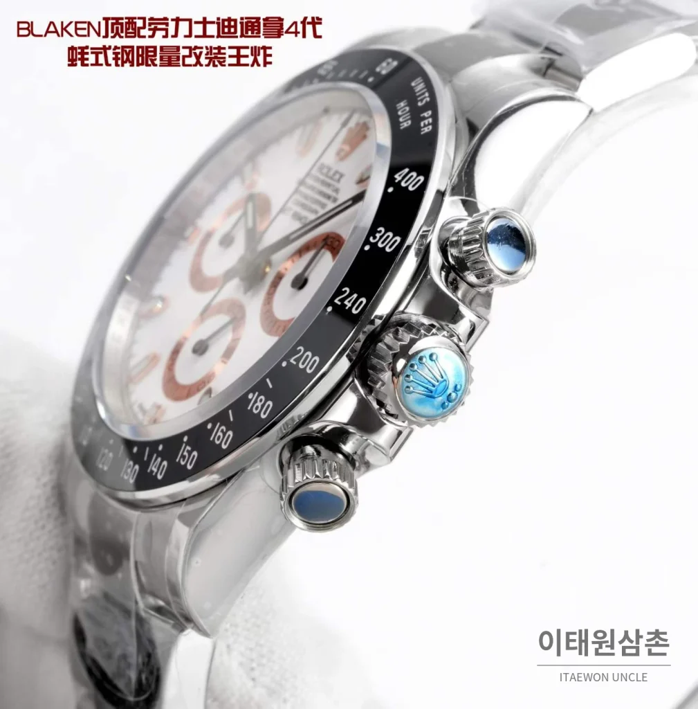 롤렉스 데이토나 904L 스틸 블랙다이얼 크로노그래프 오토매틱 40mm