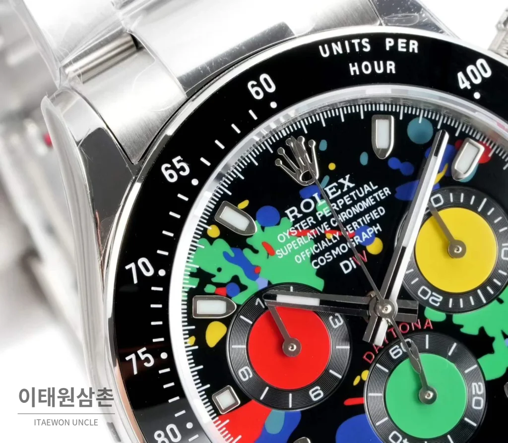 롤렉스 데이토나 904L 스틸 블랙다이얼 크로노그래프 오토매틱 40mm (4)