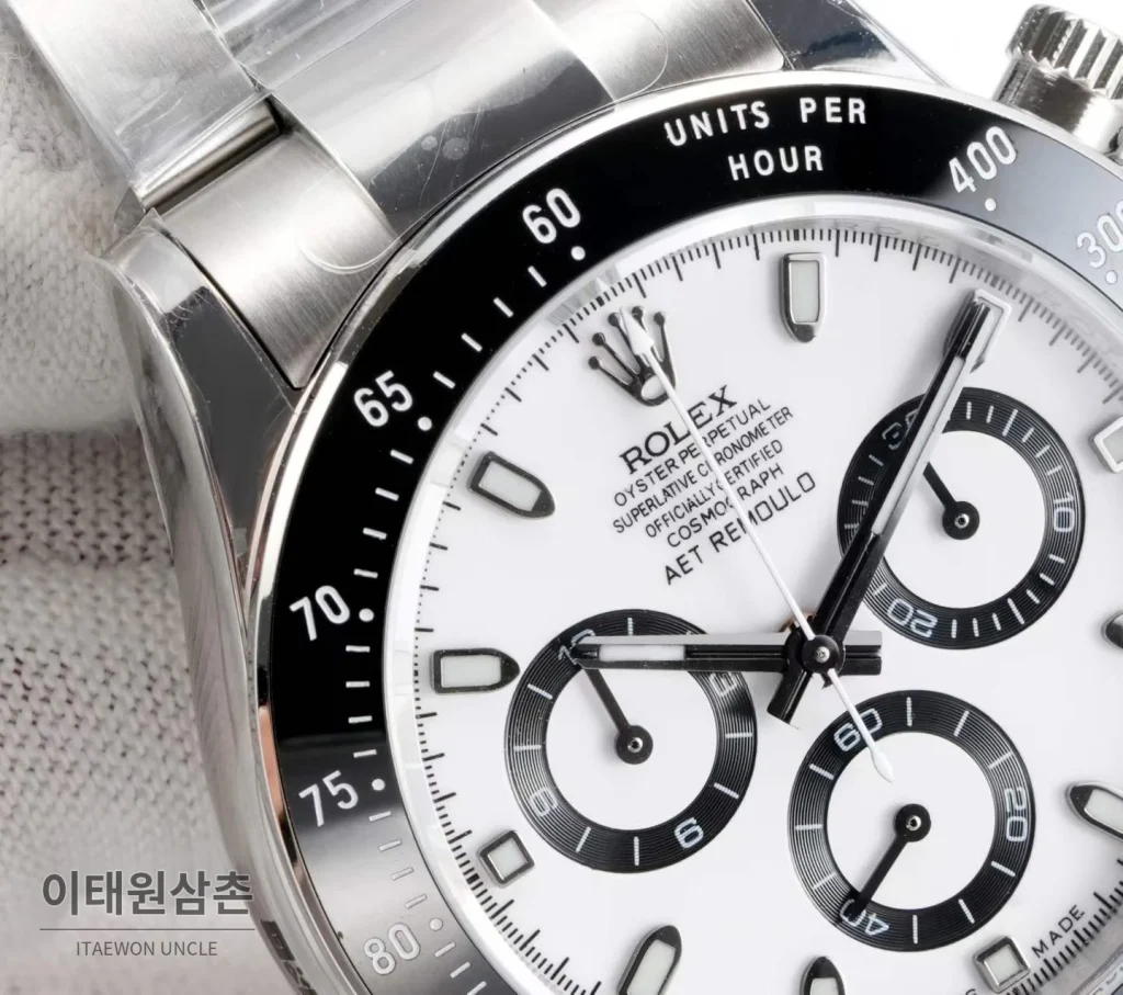 롤렉스 데이토나 904L 스틸 블랙다이얼 크로노그래프 오토매틱 40mm (7)