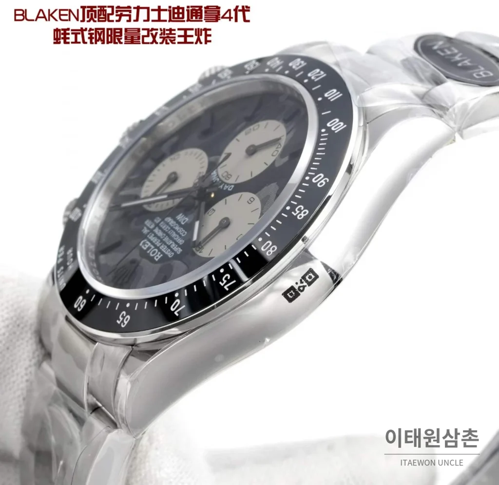롤렉스 데이토나 904L 스틸 블랙다이얼 크로노그래프 오토매틱 40mm (6)